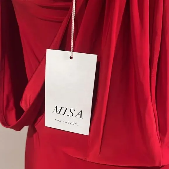 MISA NWT Domino Draped Mini Dress - small - Picture 6 of 9